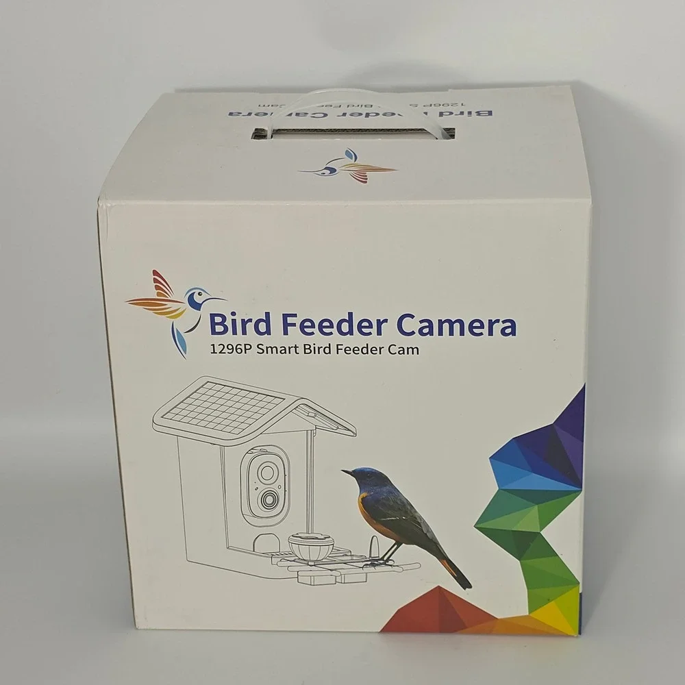 Smart Bird Feeder Camera 1296P HD WiFi Solar Powered Bird House IP65 Waterproof